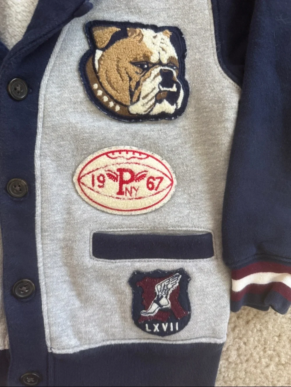 Polo by Ralph Lauren Fleece Letterman Cardigan